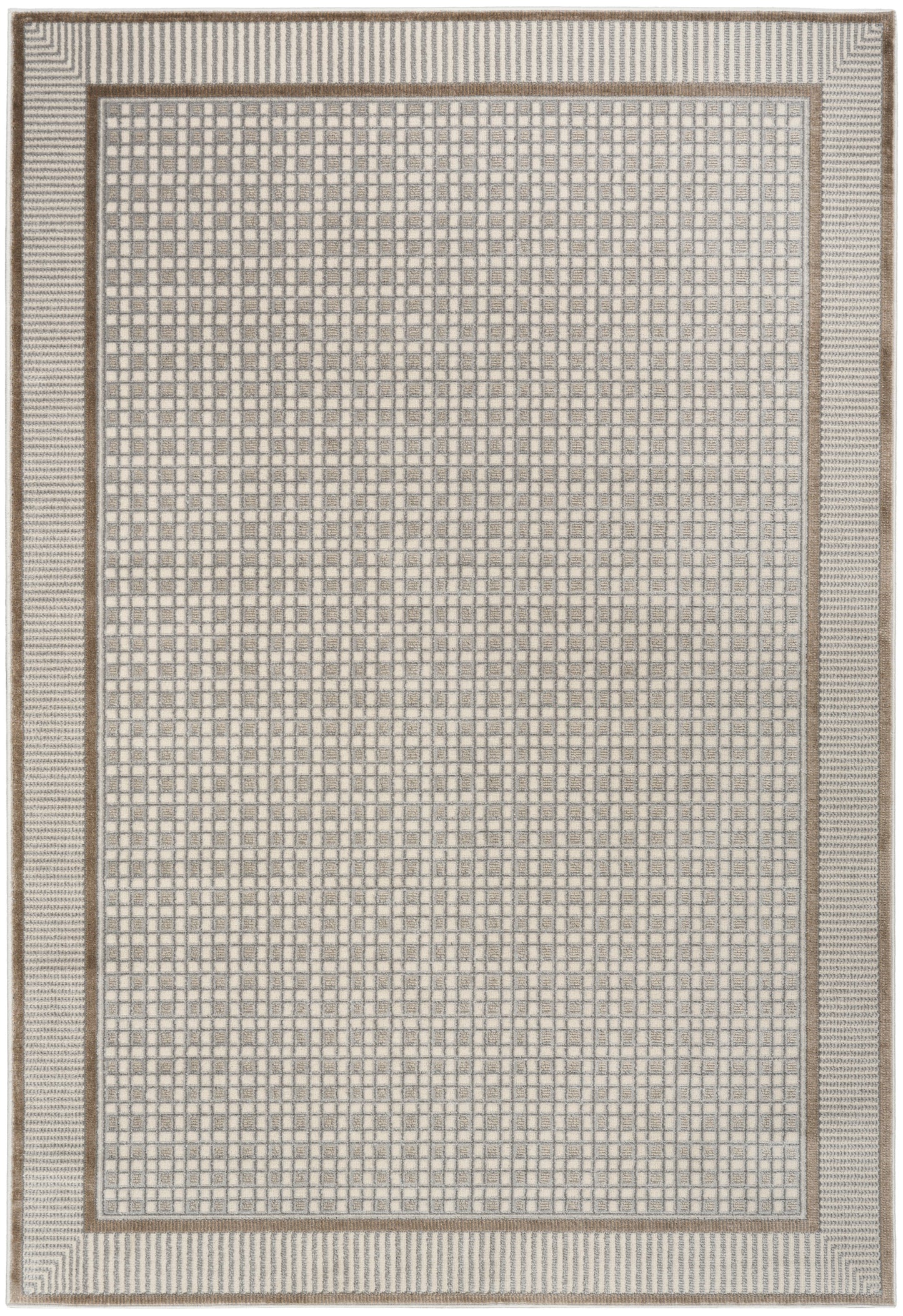 Nourison Nordic 5' x 7' Ivory Grey Modern Indoor Rug