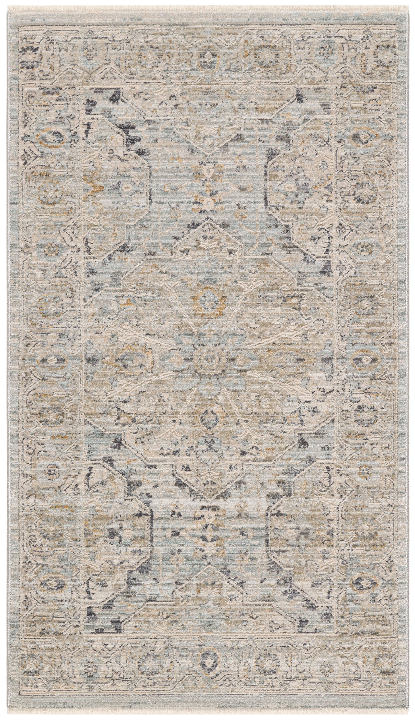 Nourison Lynx 2'6" x 4'6" Light Blue Vintage Indoor Rug