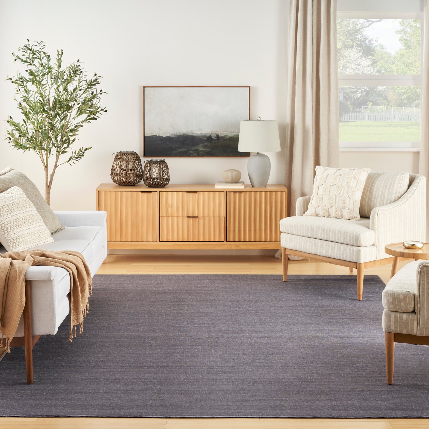 Nourison Washable Essentials 7'10" x 9'10" Navy Modern Indoor Rug