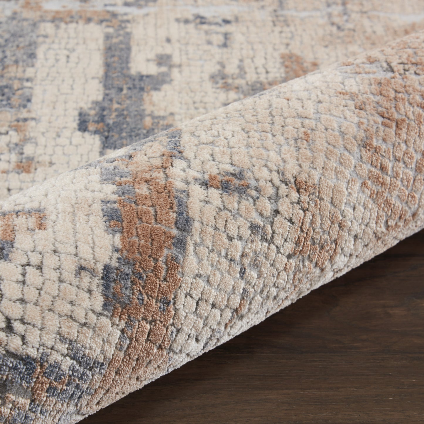 Nourison Rustic Textures 2'2" x 7'6" Beige Grey Modern Indoor Rug