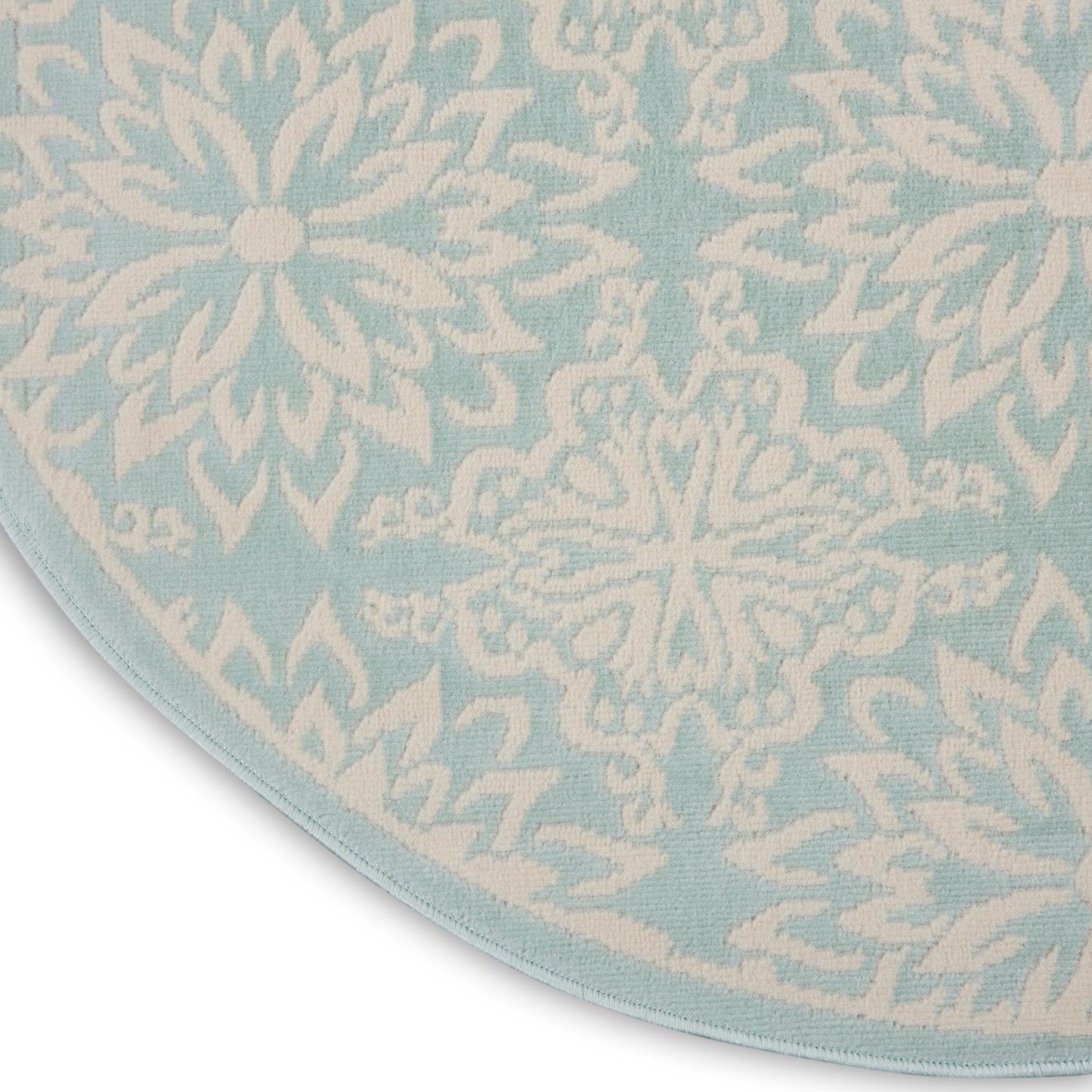Nourison Jubilant 5'3" x Round Ivory Green Farmhouse Indoor Rug