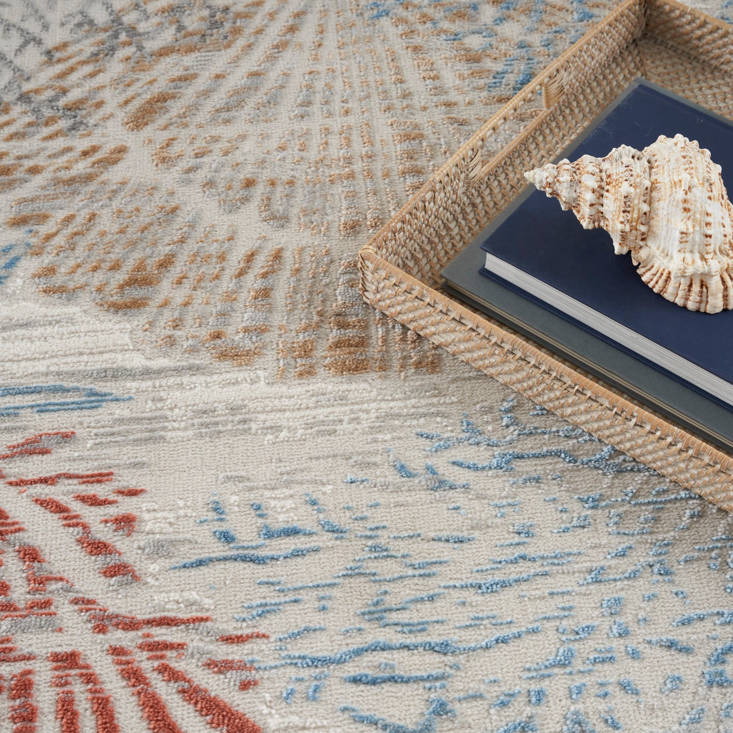 Nourison Seaside 5'3" x 7'3" Multicolor Coastal, Nautical & Beach Indoor Rug