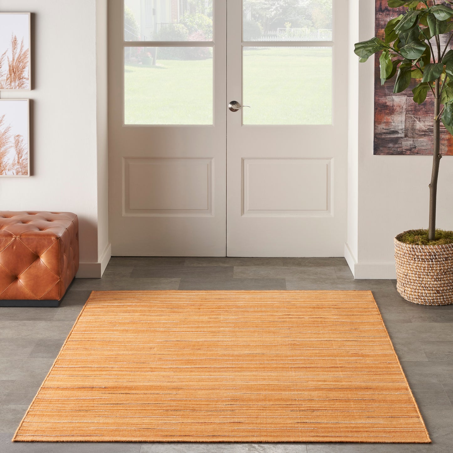 Nourison Interweave 6' x 9' Orange Modern Indoor Rug
