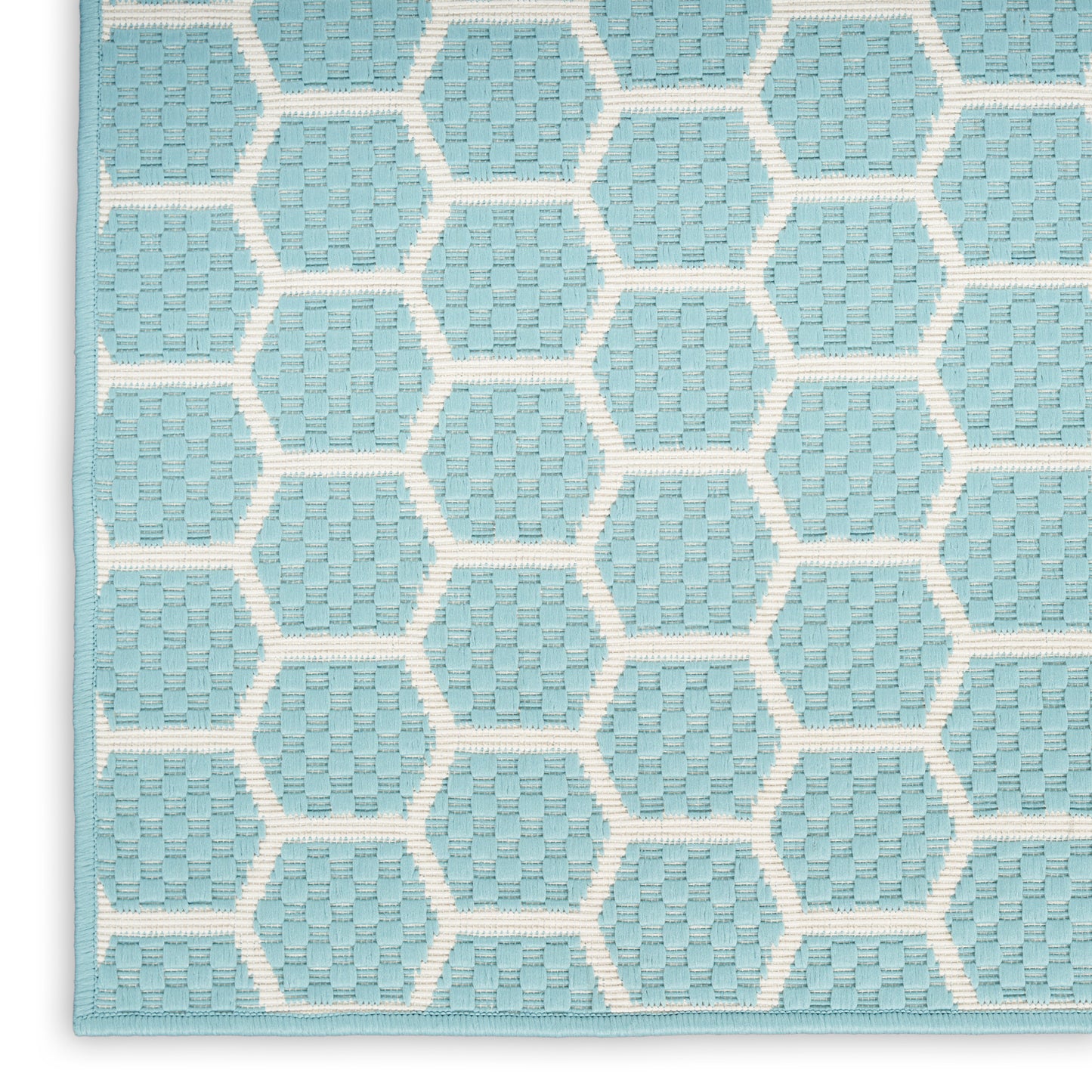 Nourison Twist Reversible 9' x 12' Aqua Modern Rug