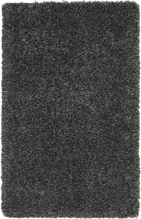 Nourison Malibu Shag 3' x 5' Dark Grey Shag Indoor Rug