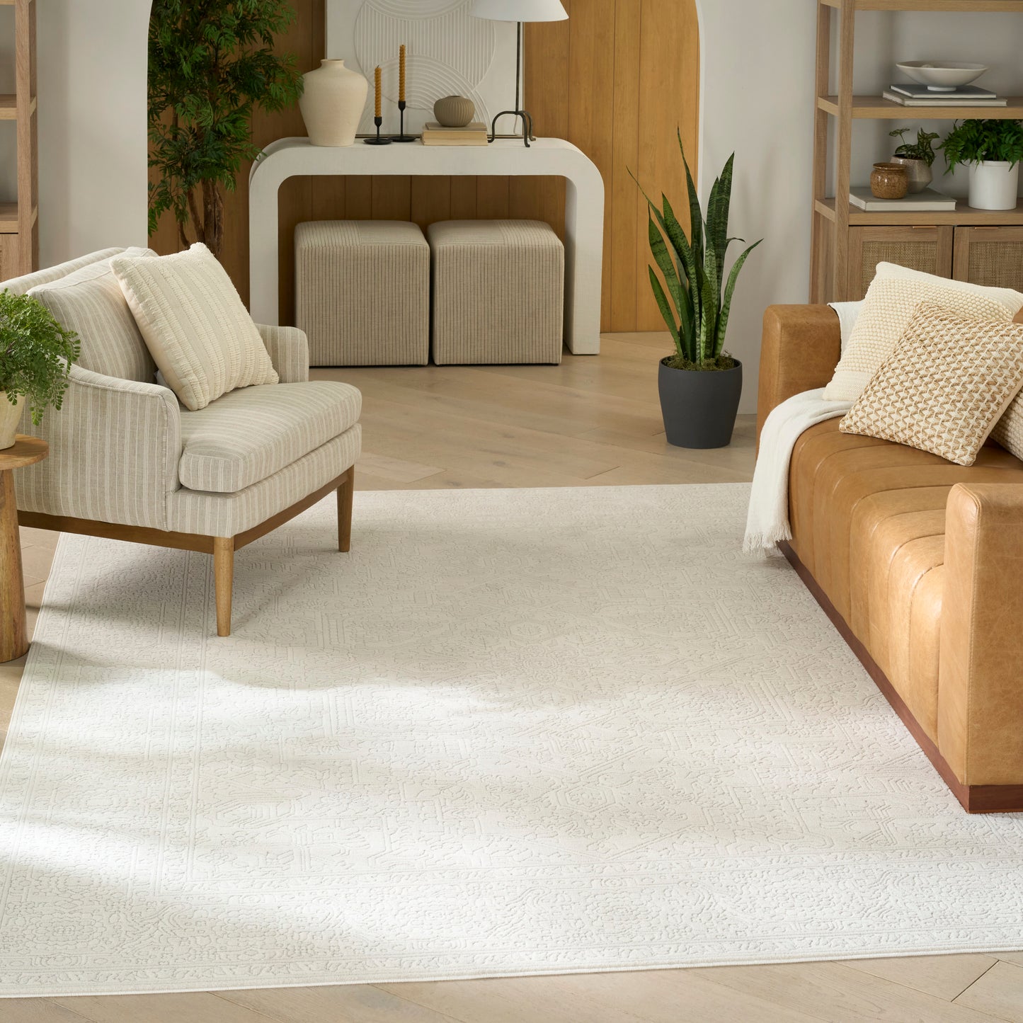 Nourison Grace 5'3" x 7'3" Ivory Light Grey Vintage Indoor Rug