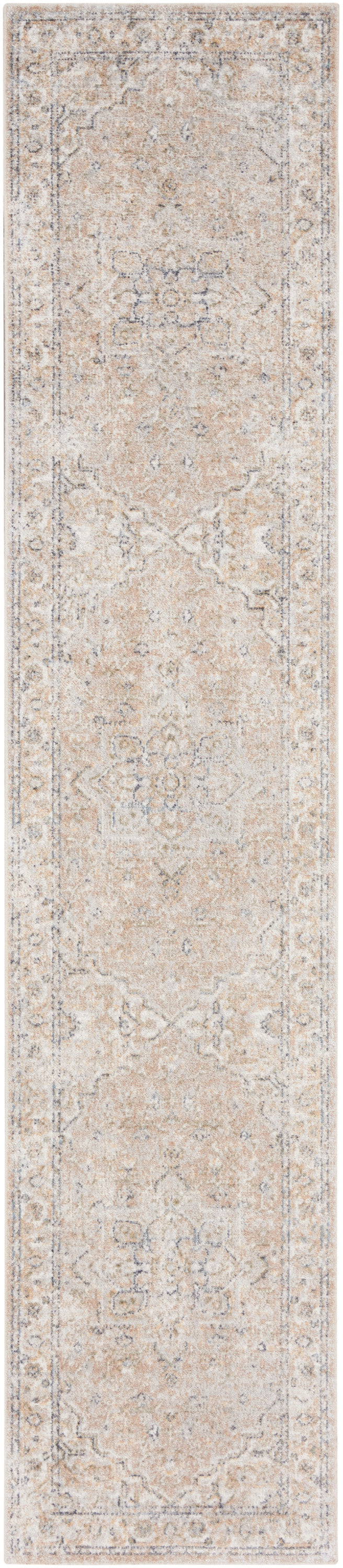 Nourison Astra Machine Washable 2'2" x 10' Beige Vintage Indoor Rug