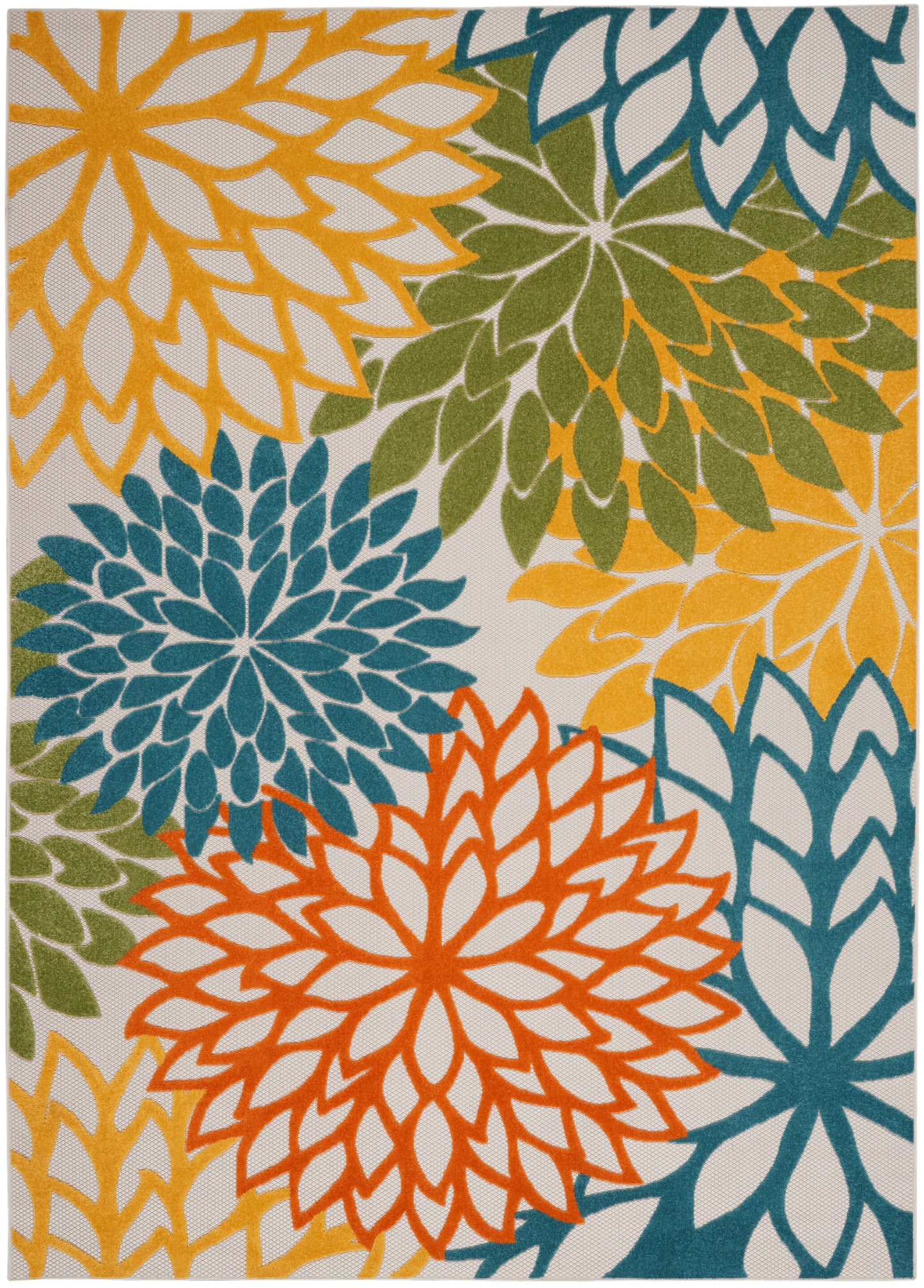 Nourison Aloha 9'6" x 13' Turquoise Multicolor Tropical Rug