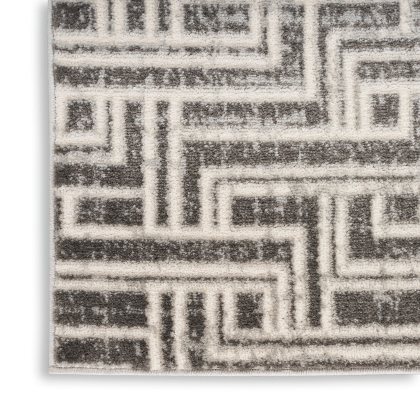 Nourison Serenity Home 3'11" x 5'11" Grey Ivory Modern Indoor Rug