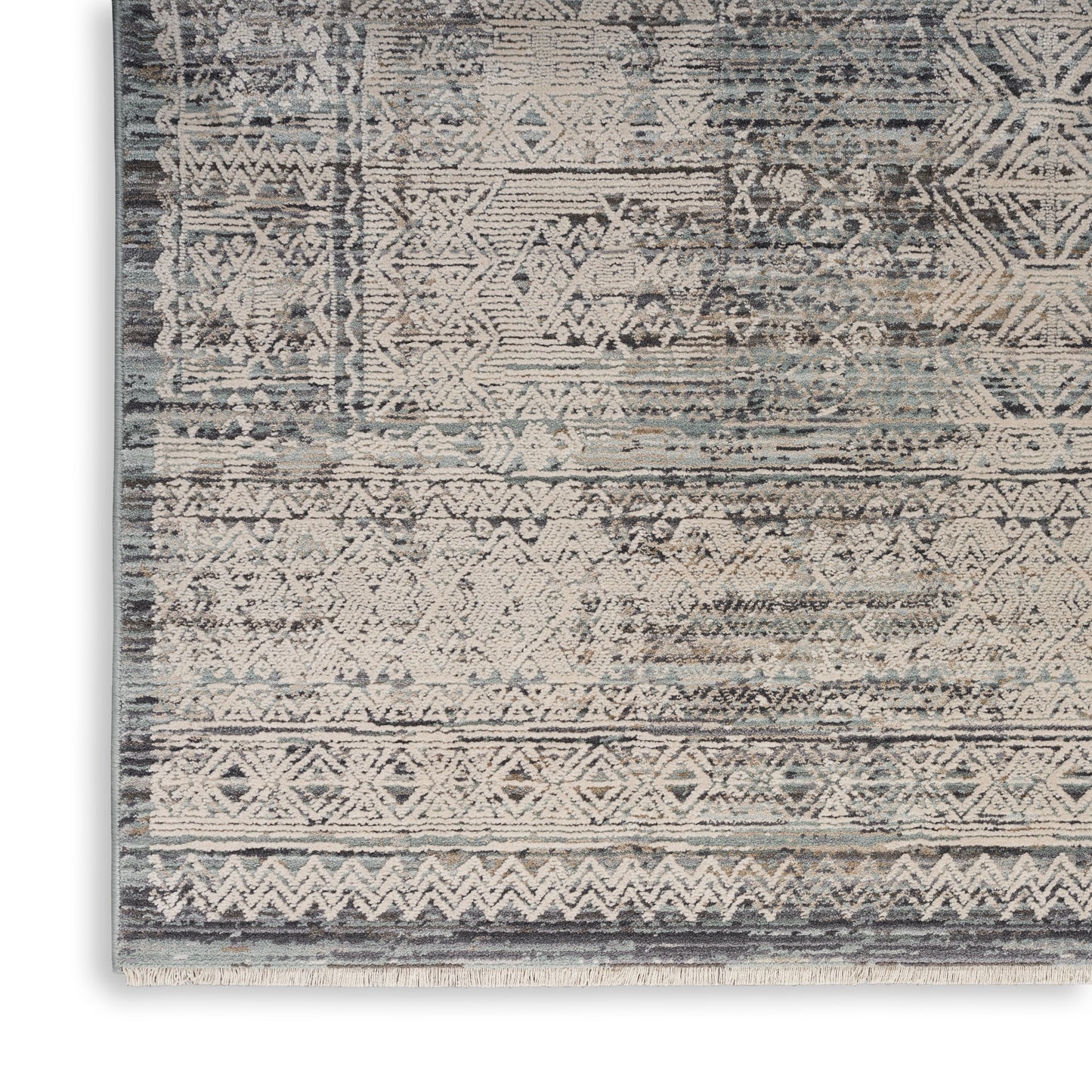 Nourison Lynx 5'3" x 7'10" Ivory Blue Vintage Indoor Rug