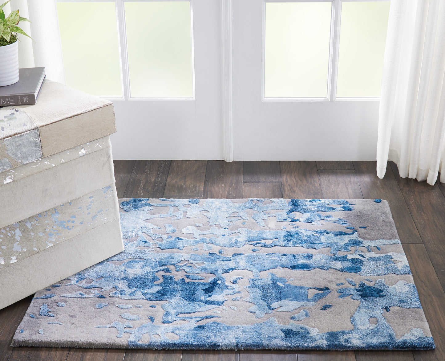 Nourison Prismatic 2' x 3' Blue/Grey Modern Indoor Rug