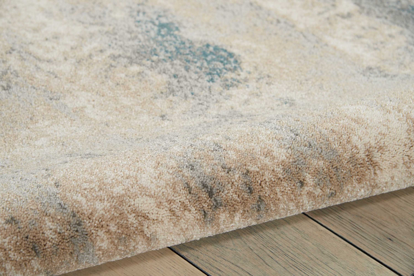 Nourison Maxell 5'3" x 7'3" Ivory/Teal Modern Indoor Rug