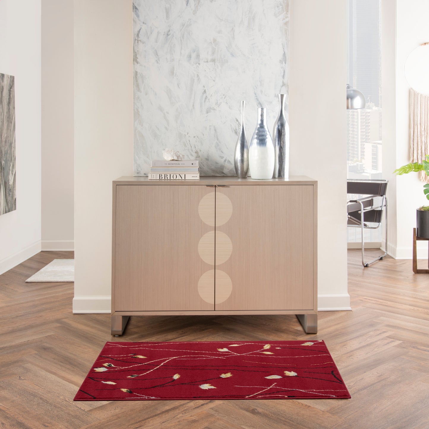Nourison Grafix 2' x 4' Red Contemporary Indoor Rug