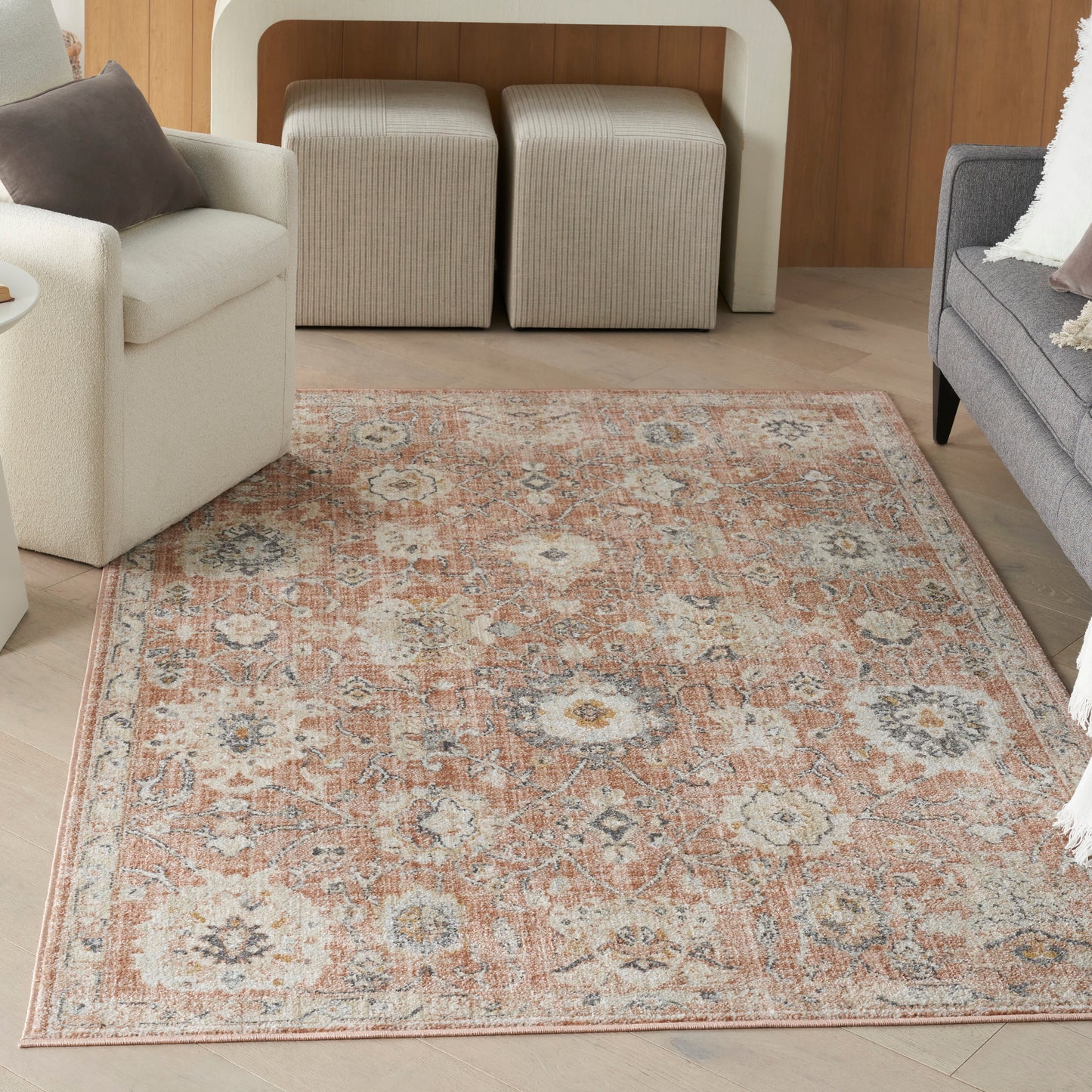 Nourison Oushak Home 5'5" x 7'3" Rust Vintage Indoor Rug