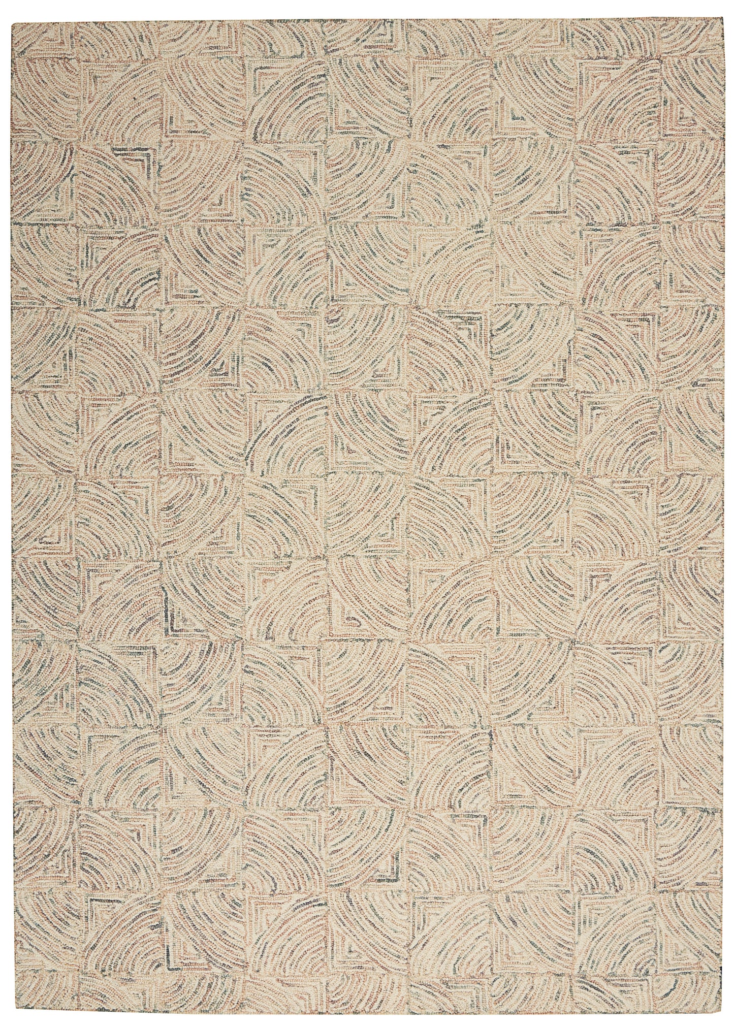 Nourison Interlock 5' x 7'6" Ivory/Multi Modern Indoor Rug