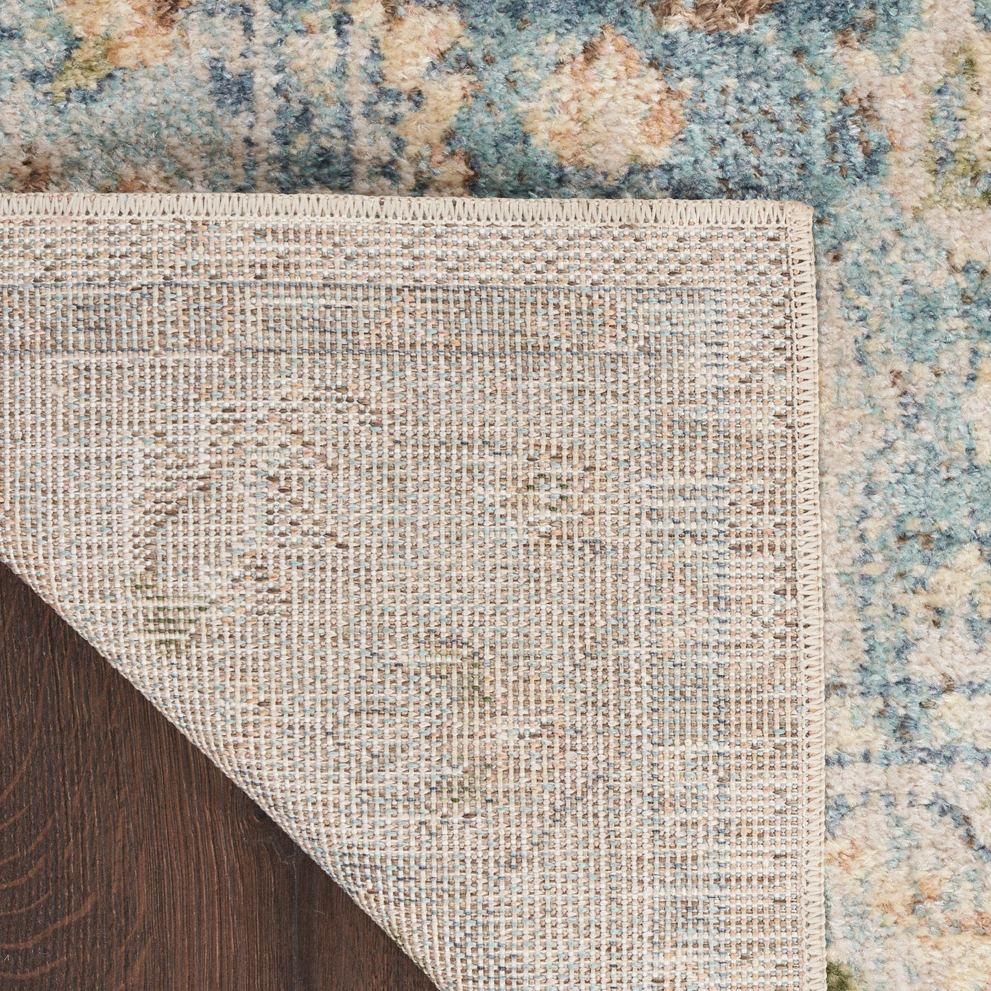 Nourison Astra Machine Washable 9' x 12' Beige Blue Vintage Indoor Rug