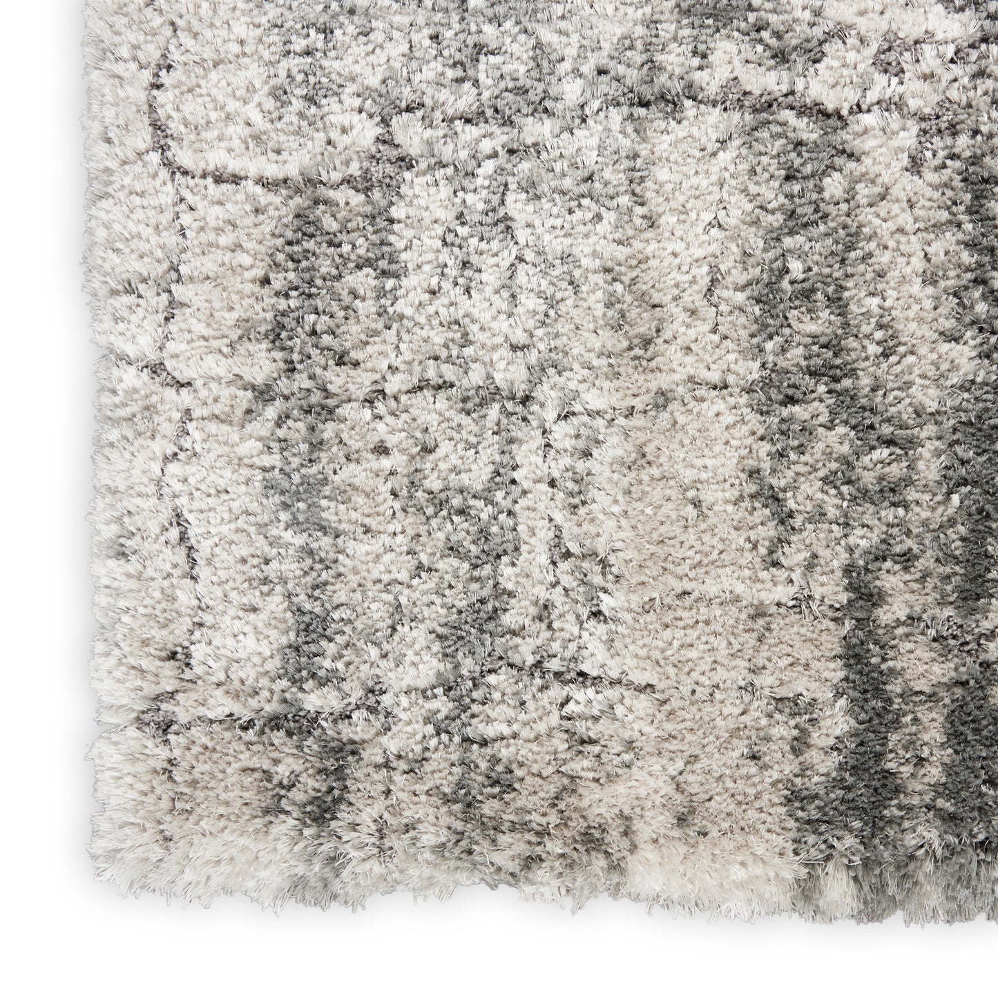 Nourison Dreamy Shag 9' x 12' Ivory Charcoal Shag Indoor Rug