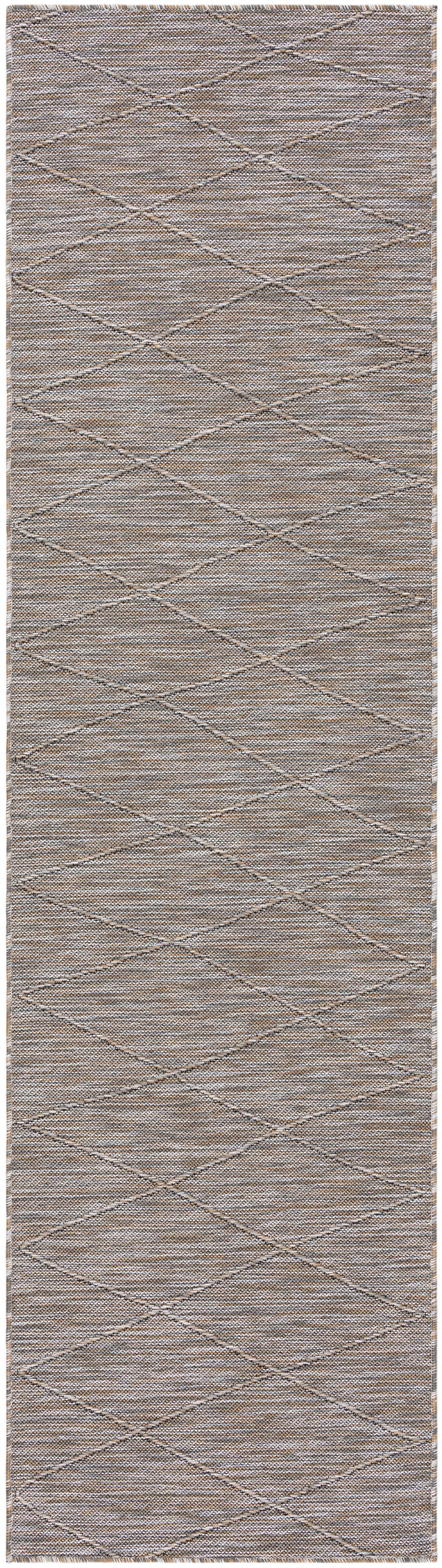 Nourison Washable Solutions 2'2" x 8' Grey/Mocha Modern Rug