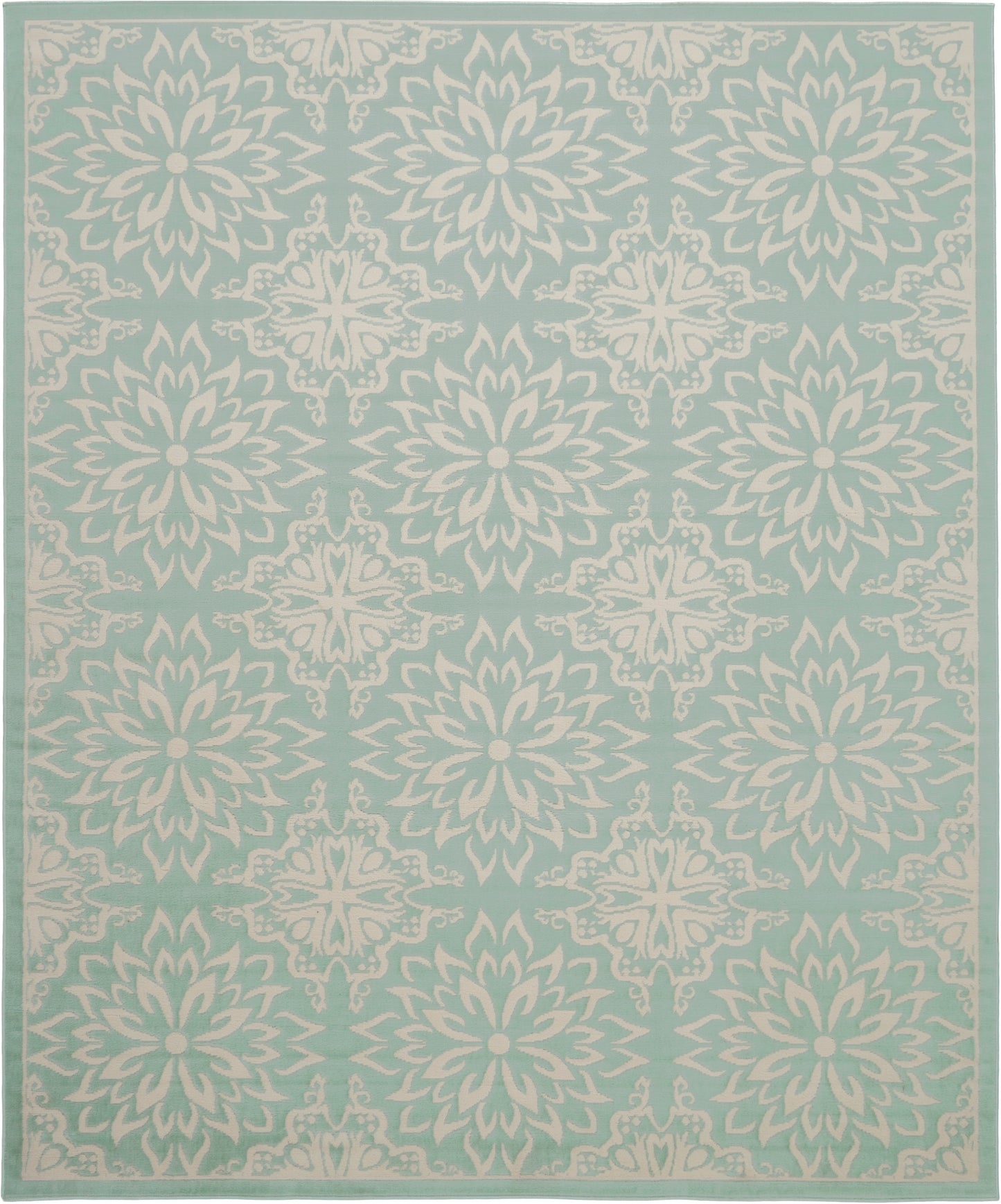 Nourison Jubilant 7'10" x 9'10" Ivory Green Farmhouse Indoor Rug