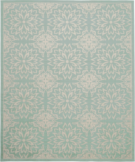 Nourison Jubilant 7'10" x 9'10" Ivory Green Farmhouse Indoor Rug
