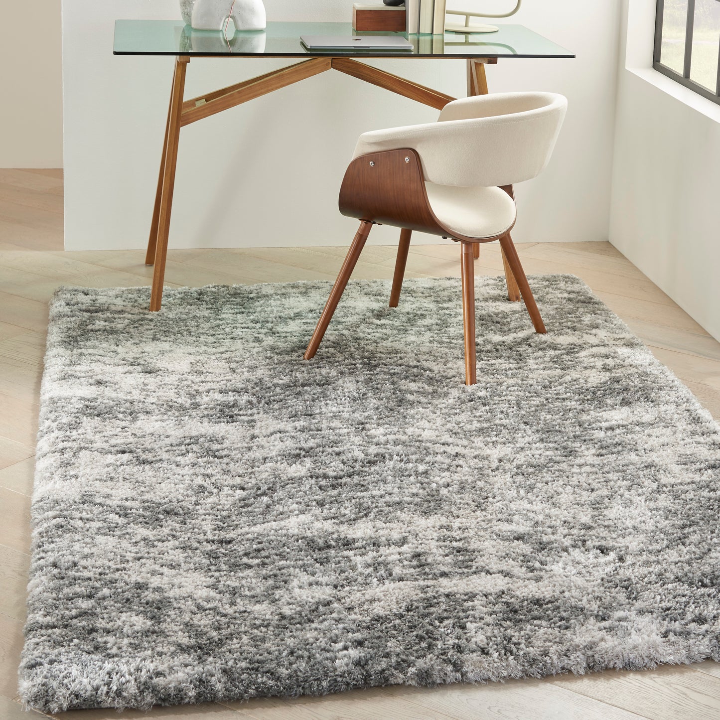 Nourison Dreamy Shag 6'7" x 9'2" Charcoal Grey Shag Indoor Rug