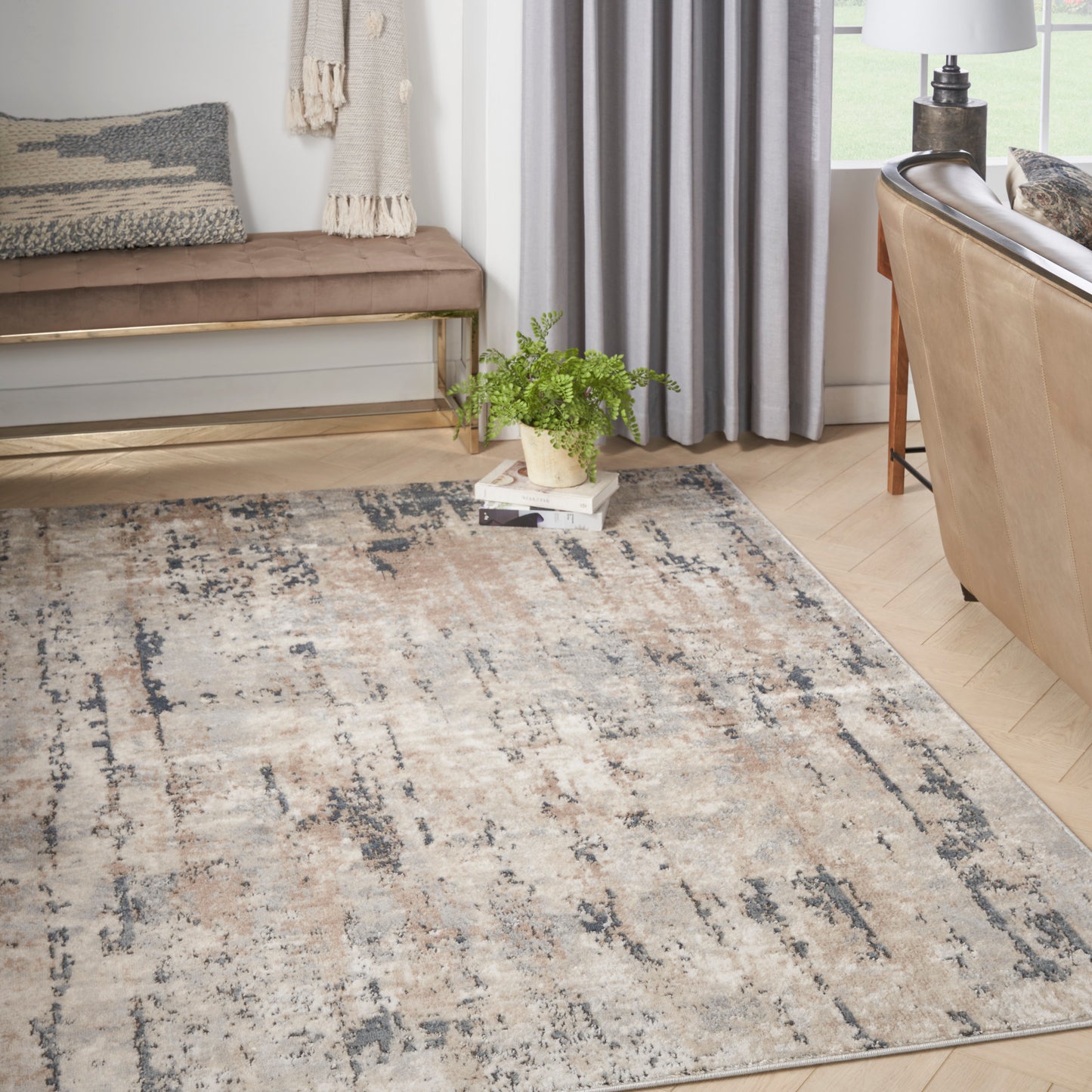 Nourison Quarry 3'9" x 5'9" Beige Grey Modern Indoor Rug