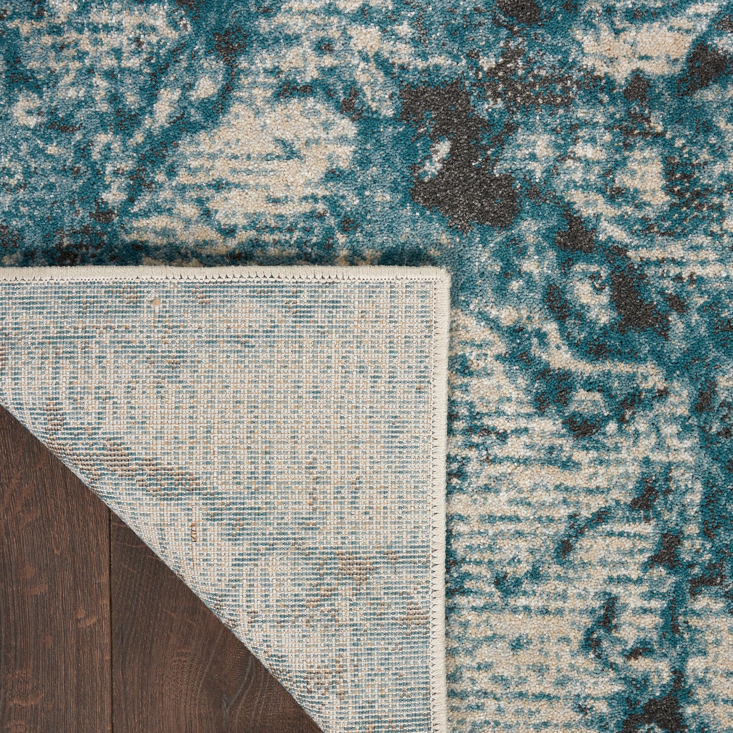 Nourison Maxell 7'10" x 10'6" Ivory/Teal Modern Indoor Rug