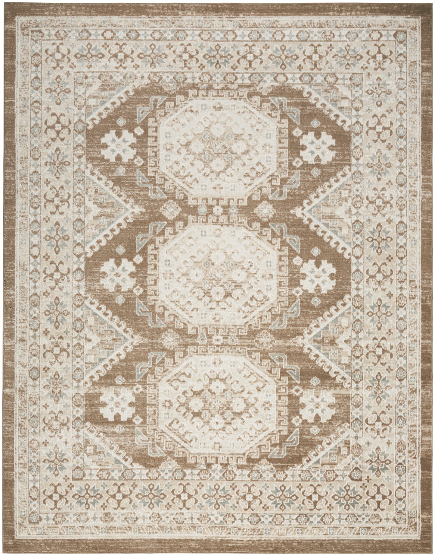 Nourison Serenity Home 7'10" x 9'10" Ivory Mocha Vintage Indoor Rug