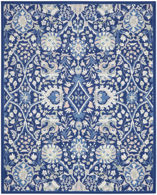 Nourison Whimsicle 8'4" x 11'6" Navy Multicolor Farmhouse Indoor Rug