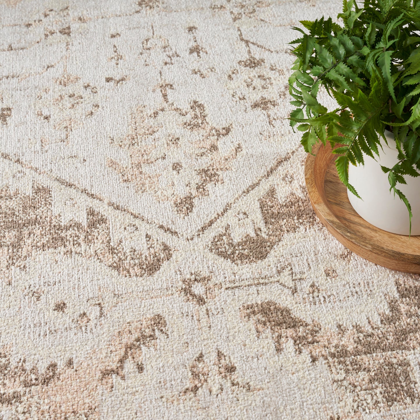 Nourison Astra Machine Washable 9' x 12' Beige Vintage Indoor Rug