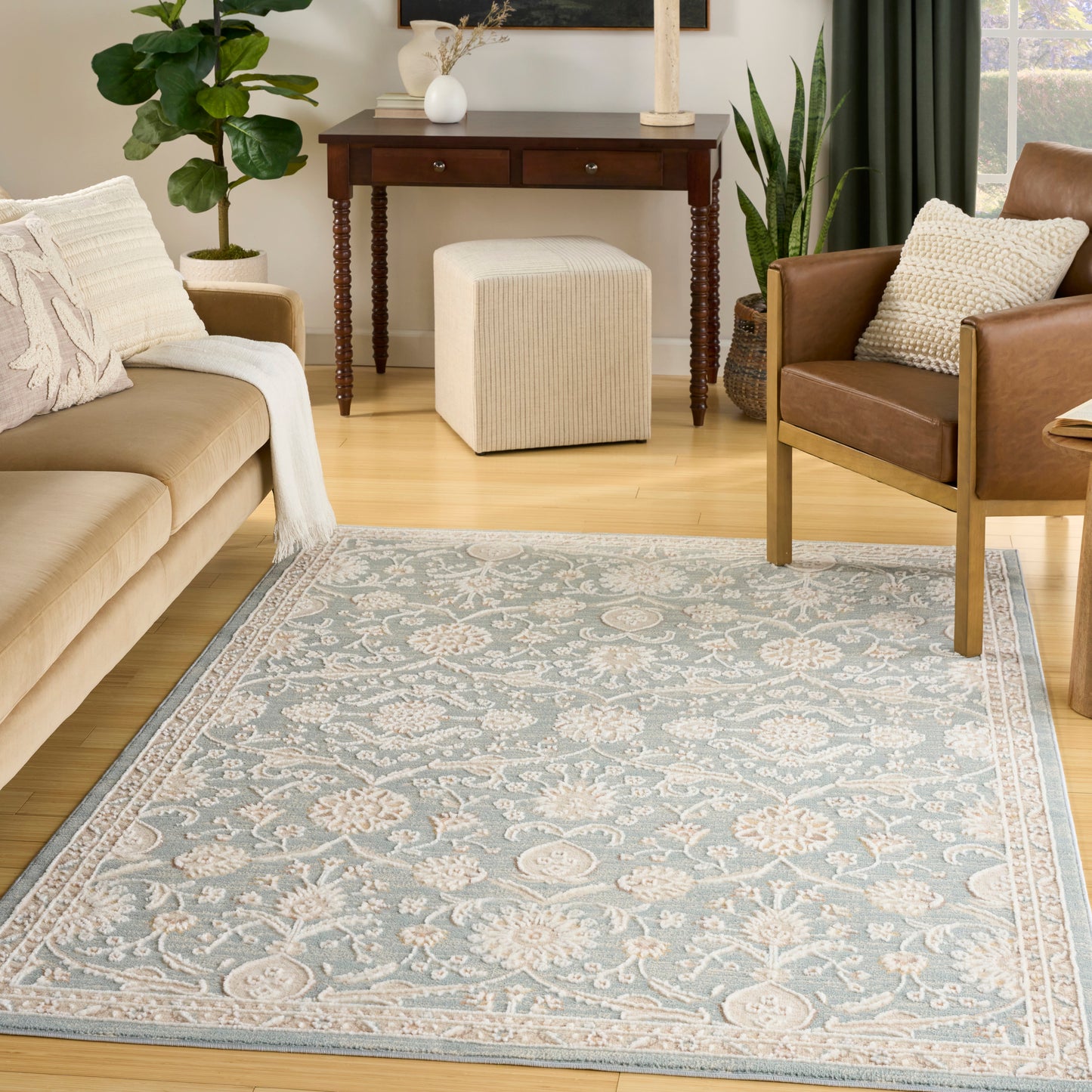 Nourison Isla 5'3" x 7' Blue Vintage Indoor Rug