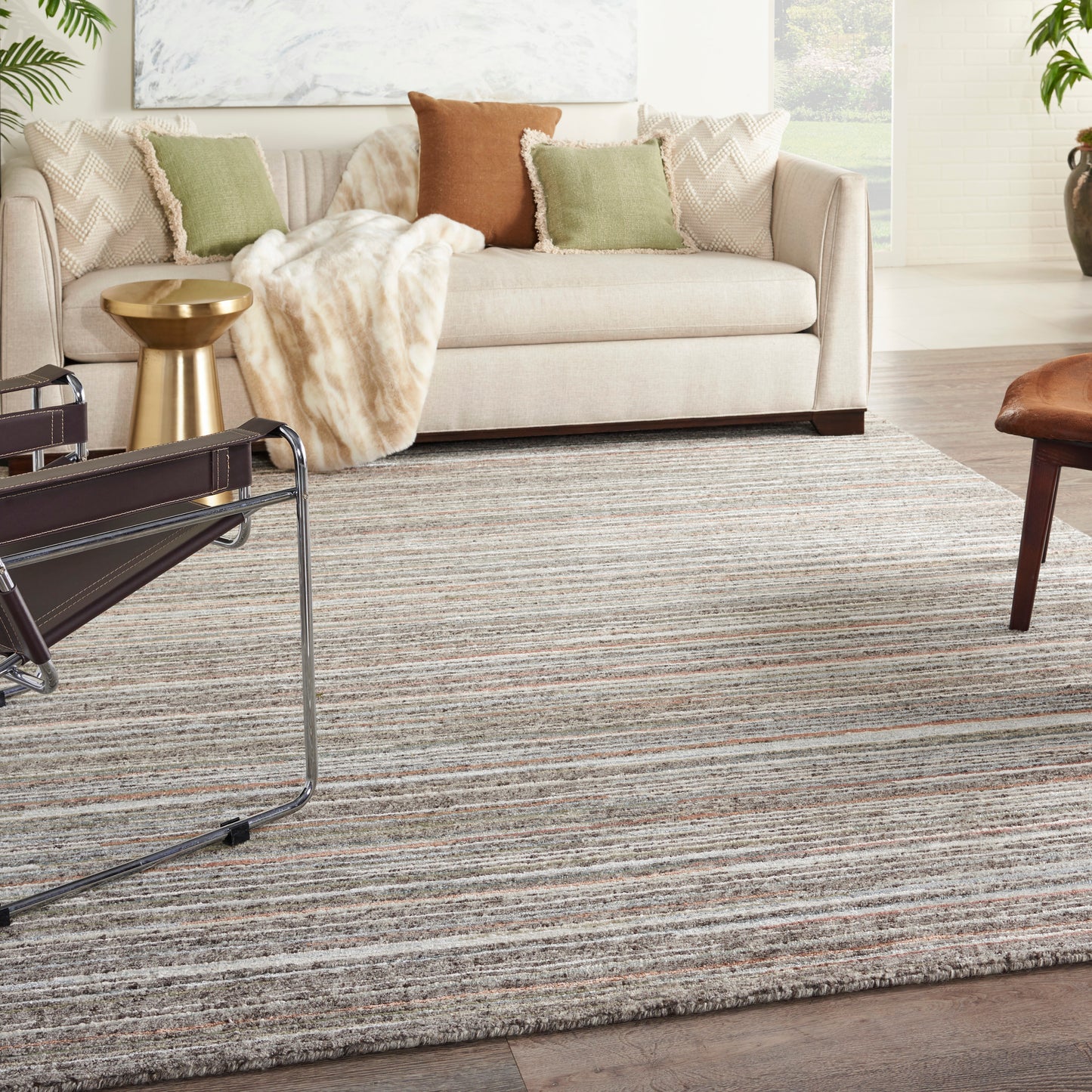 Nourison Plateau 9'9" x 13'9" Grey Green Modern Indoor Rug