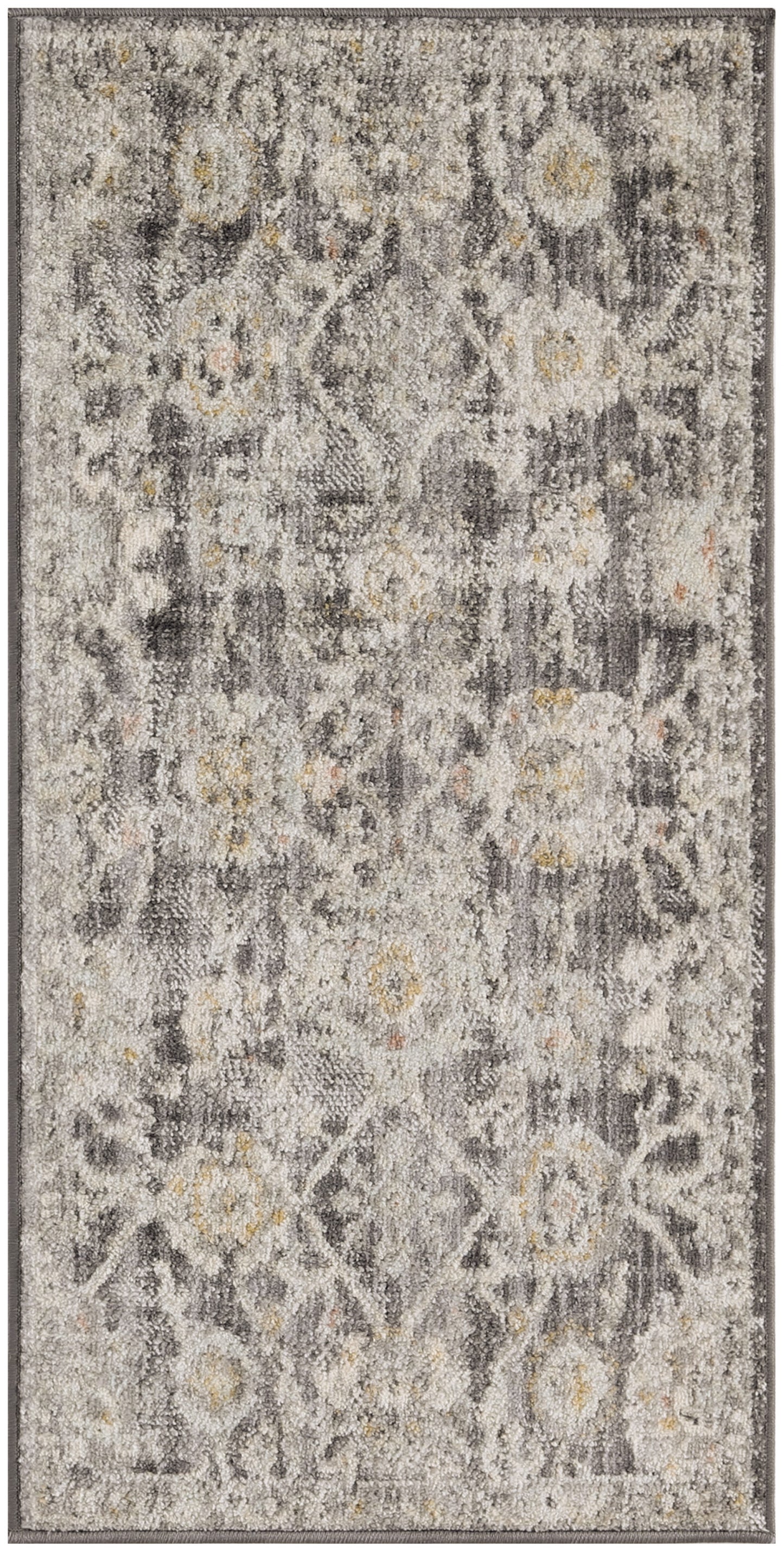 Nourison Oushak Home 2' x 4' Charcoal Vintage Indoor Rug