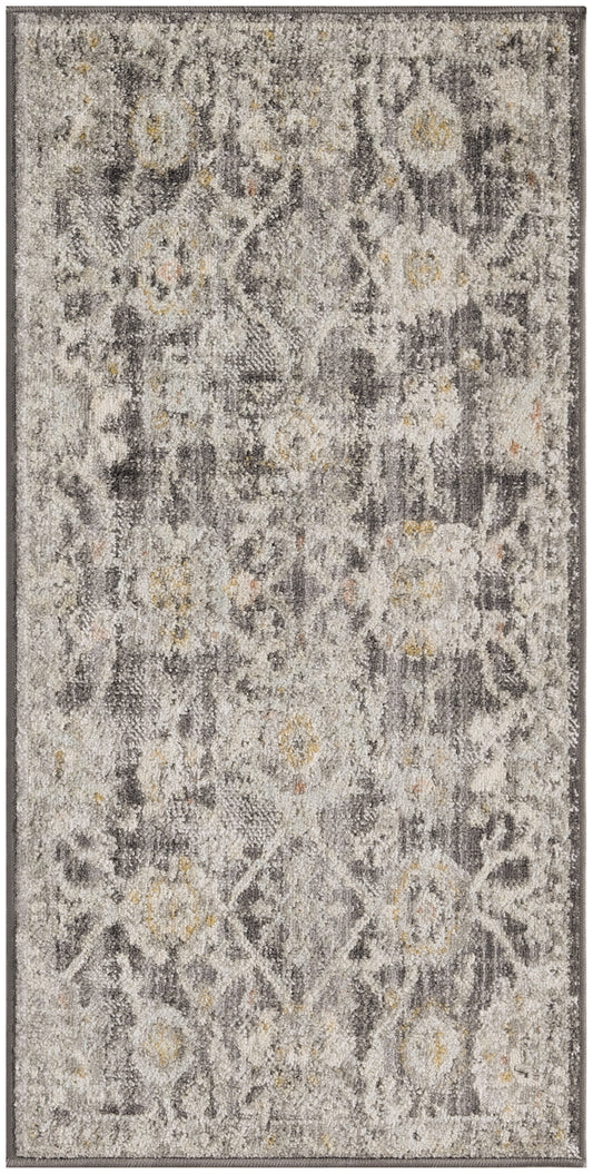 Nourison Oushak Home 2' x 4' Charcoal Vintage Indoor Rug