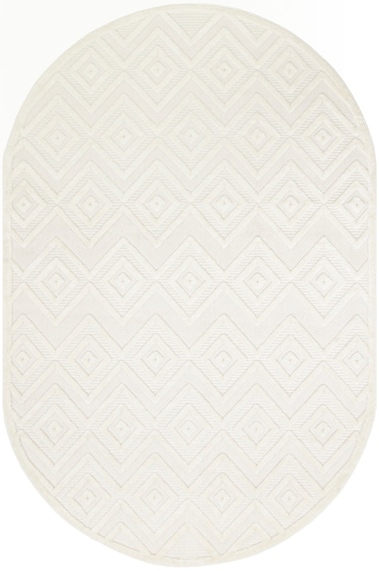 Nourison Versatile 6' x 9' Oval Ivory White Modern Rug