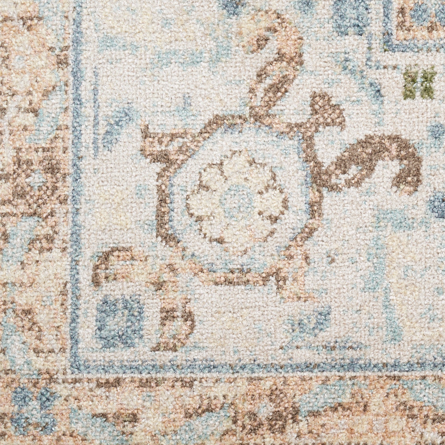 Nourison Astra Machine Washable 9' x 12' Ivory Blue Vintage Indoor Rug