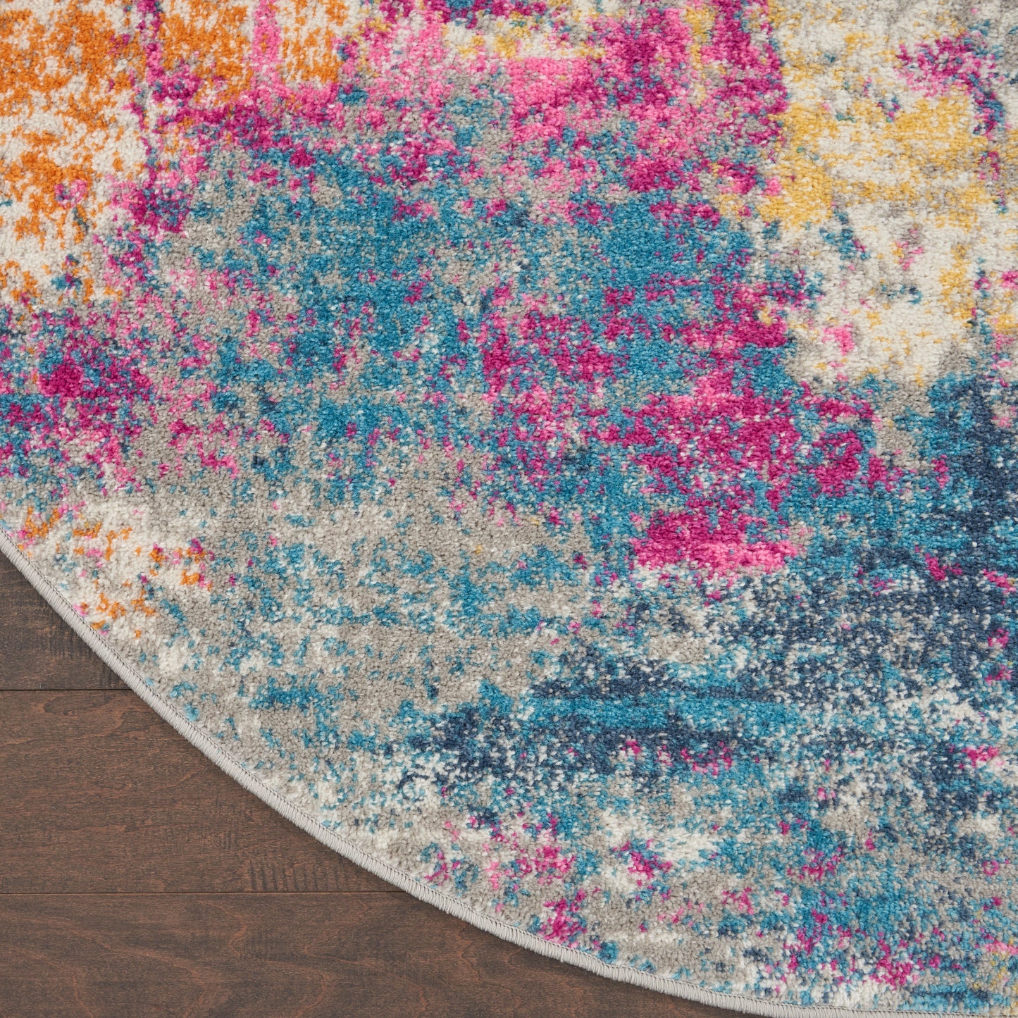 Nourison Passion 4' x Round Ivory Multicolor Modern Indoor Rug