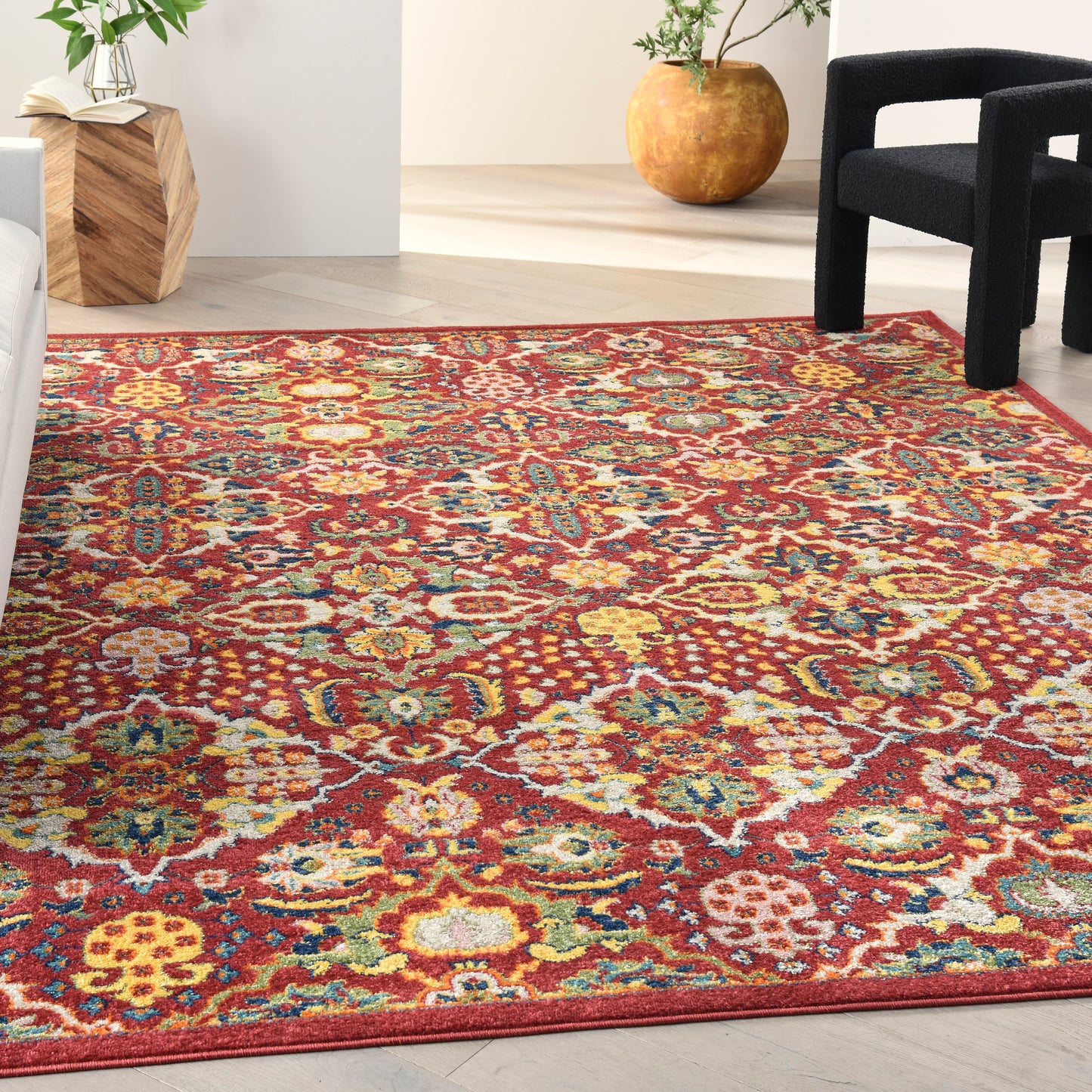 Nourison Allur 7'10" x 9'10" Red Multicolor Bohemian Indoor Rug