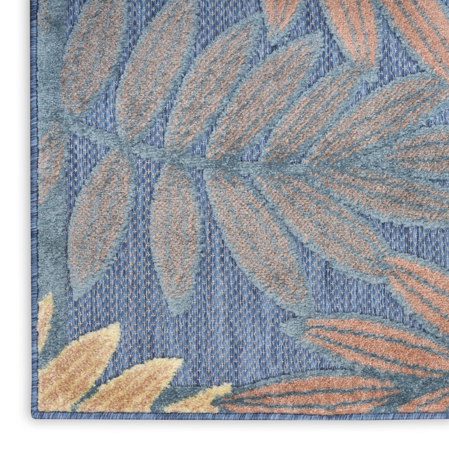 Nourison Aloha 2'8" x 4' Blue Rose Modern Rug
