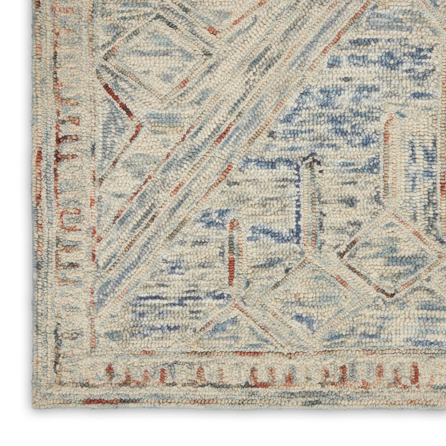 Nourison Interlock 8' x 10'6" Blue Multicolor Bohemian Indoor Rug
