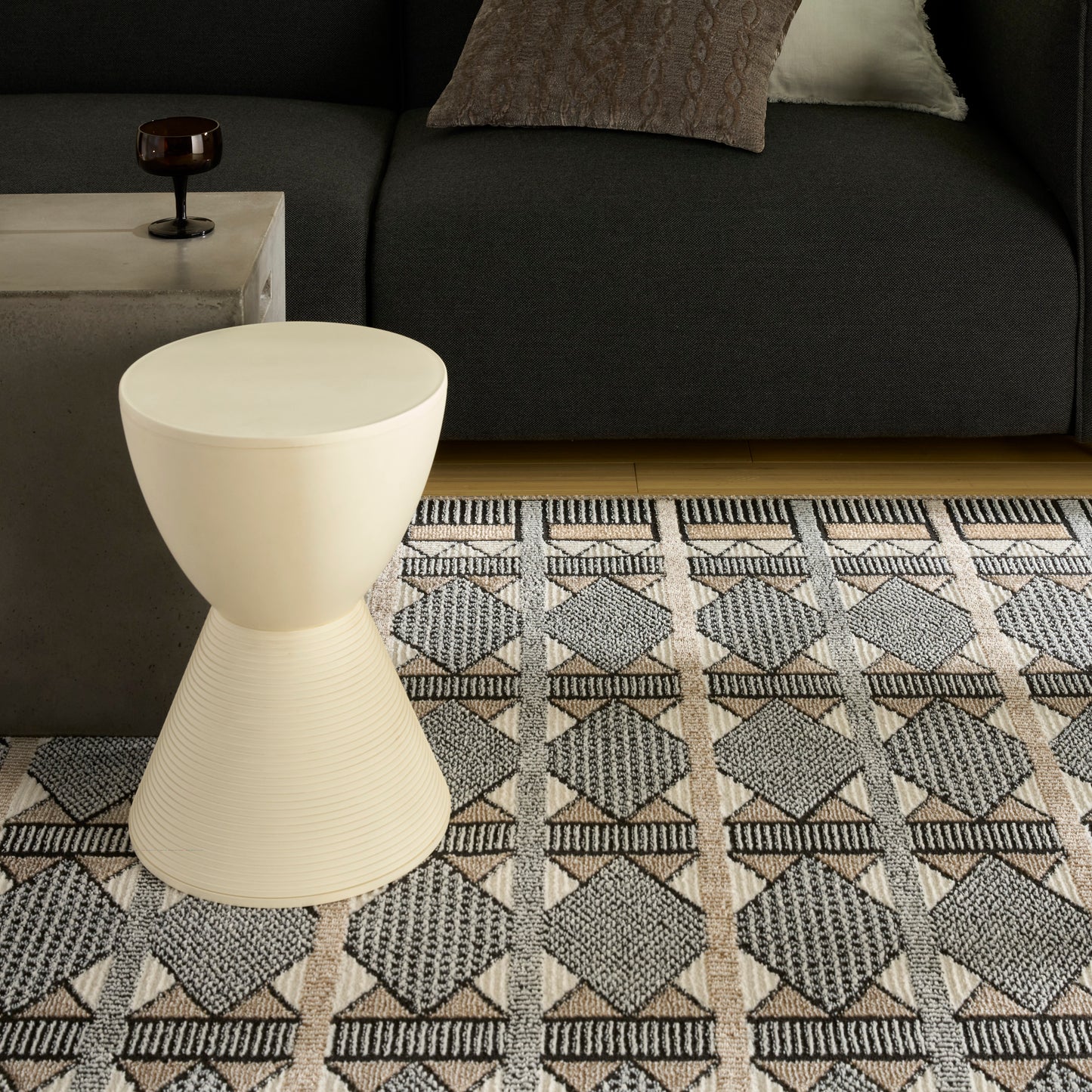 Nourison Nordic 5' x 7' Ivory Multicolor Modern Indoor Rug