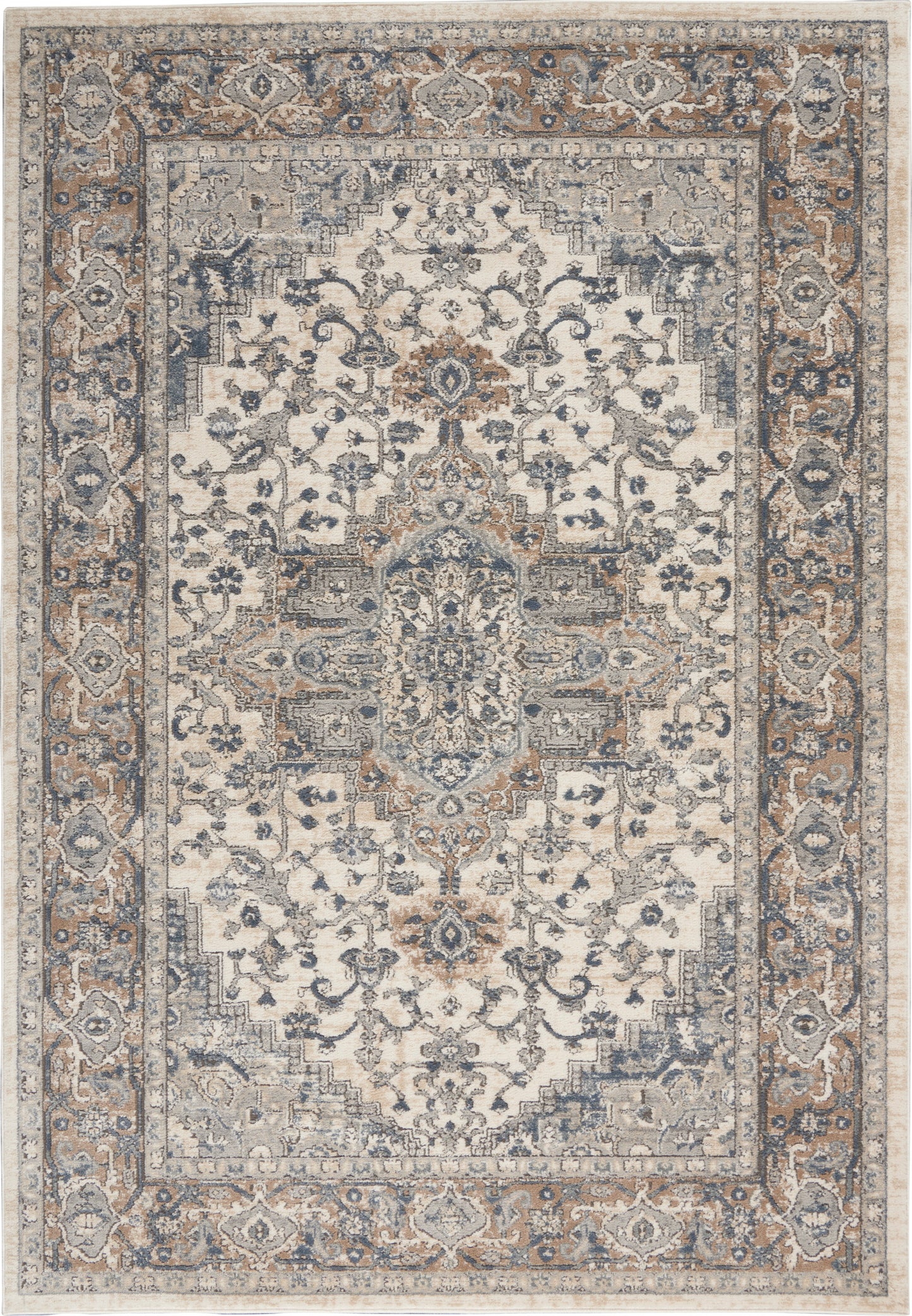 Nourison Quarry 6' x 9' Ivory Grey Farmhouse Indoor Rug