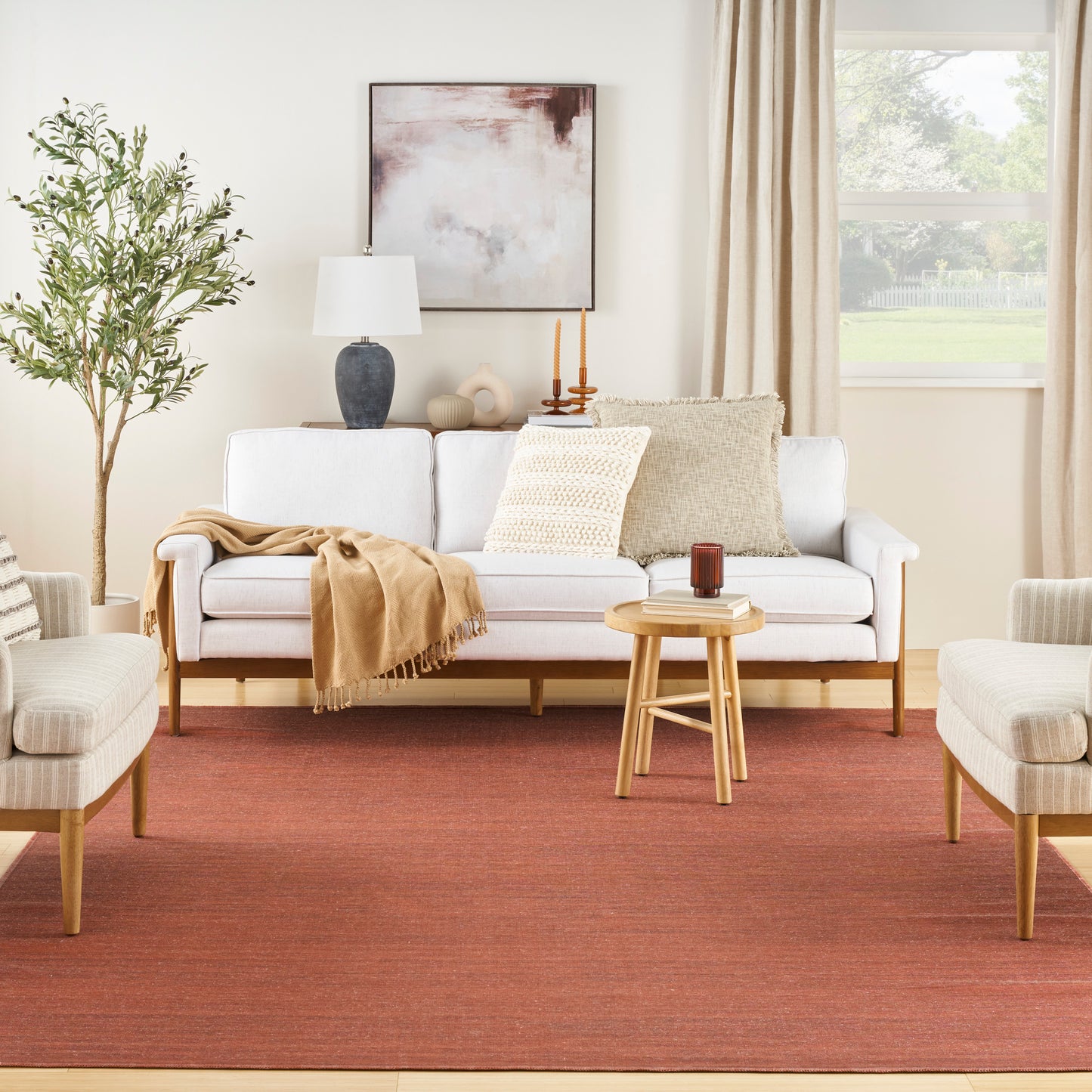 Nourison Washable Essentials 6' x 9' Brick Modern Indoor Rug