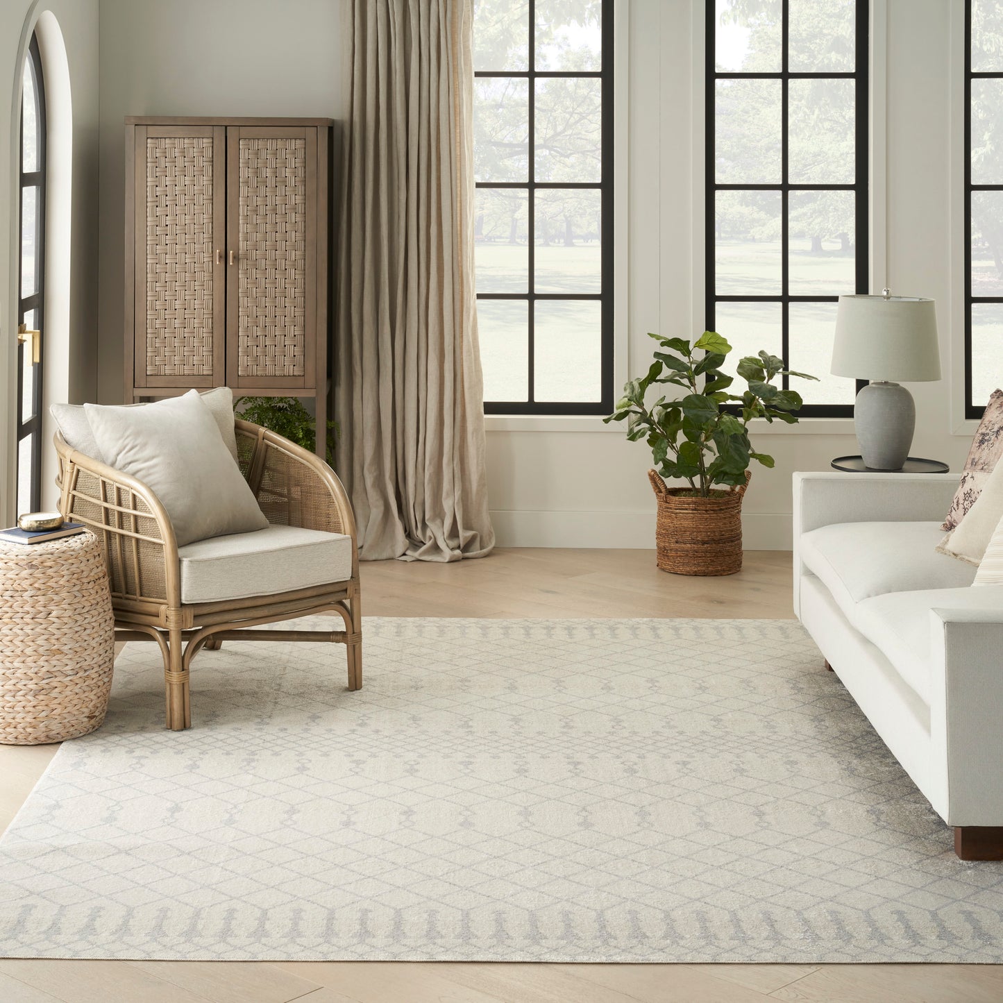Nourison Astra Machine Washable 9' x 12' Ivory Bohemian Indoor Rug