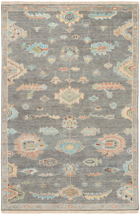 Nourison Odessa 5'6" x 8' Dark Grey Multicolor Vintage Indoor Rug