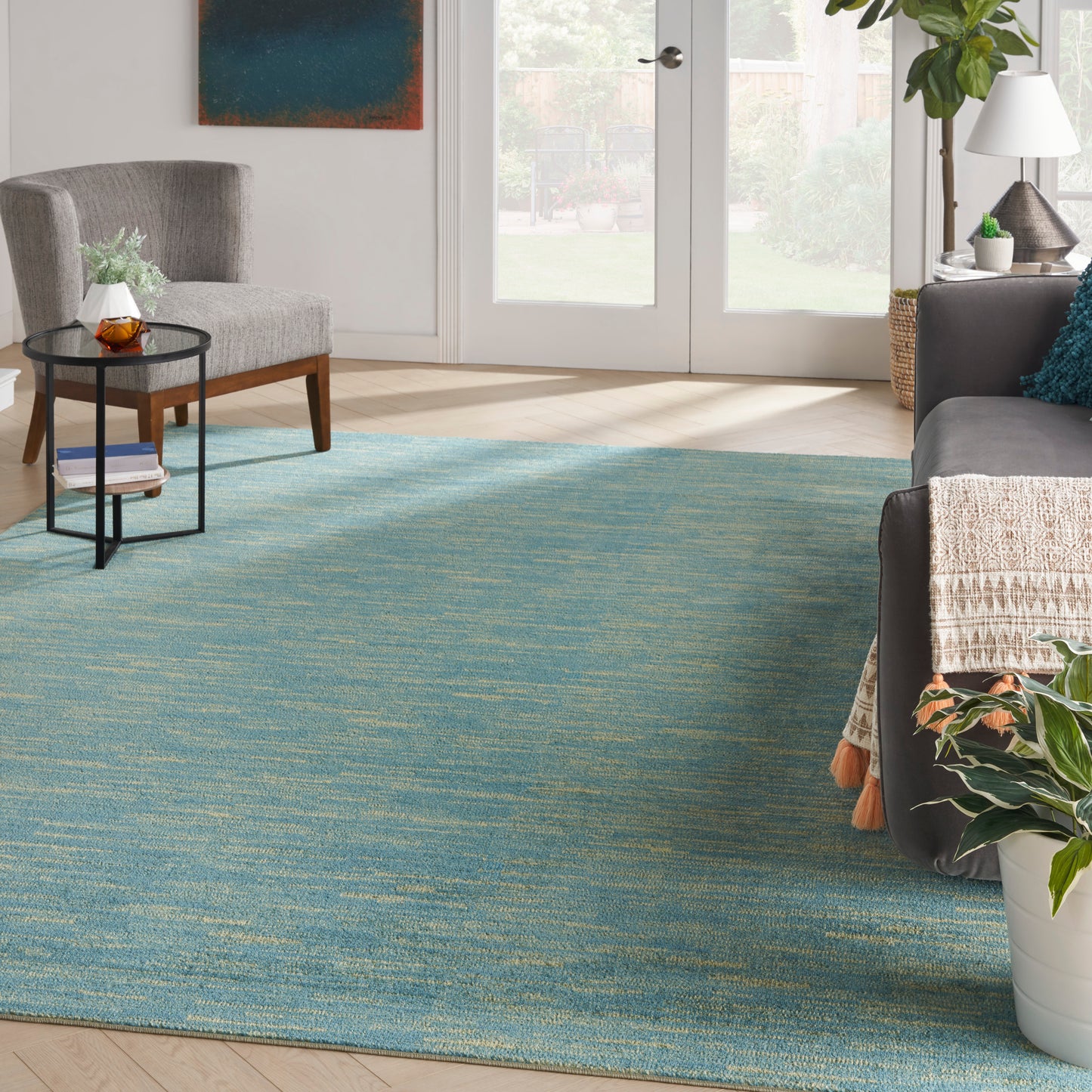 Nourison Nourison Essentials 10' x 14' Blue Green Outdoor Rug