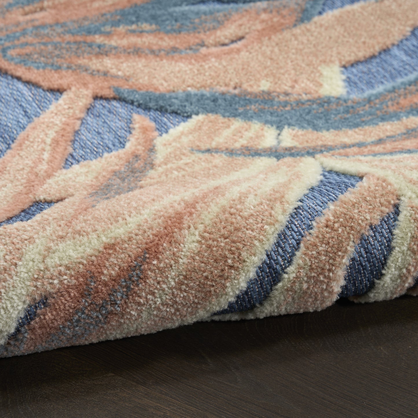 Nourison Aloha 9' x 12' Blue Rose Modern Rug