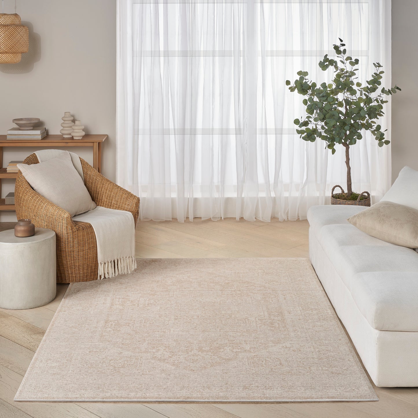 DKNY Pure Shades 4' x 6' Beige Vintage Indoor Rug