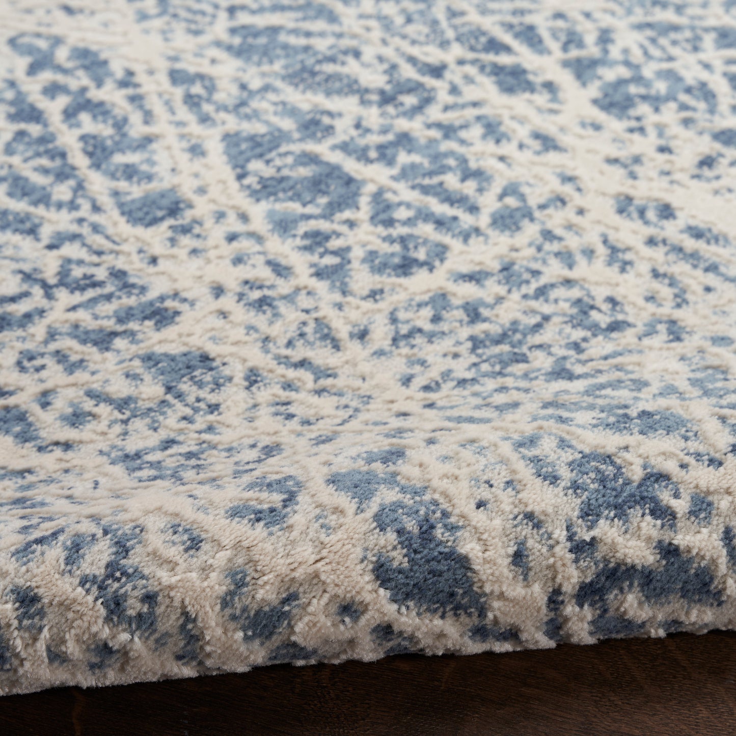 Nourison Exhale 2'2" x 7'6" Navy Ivory Modern Indoor Rug