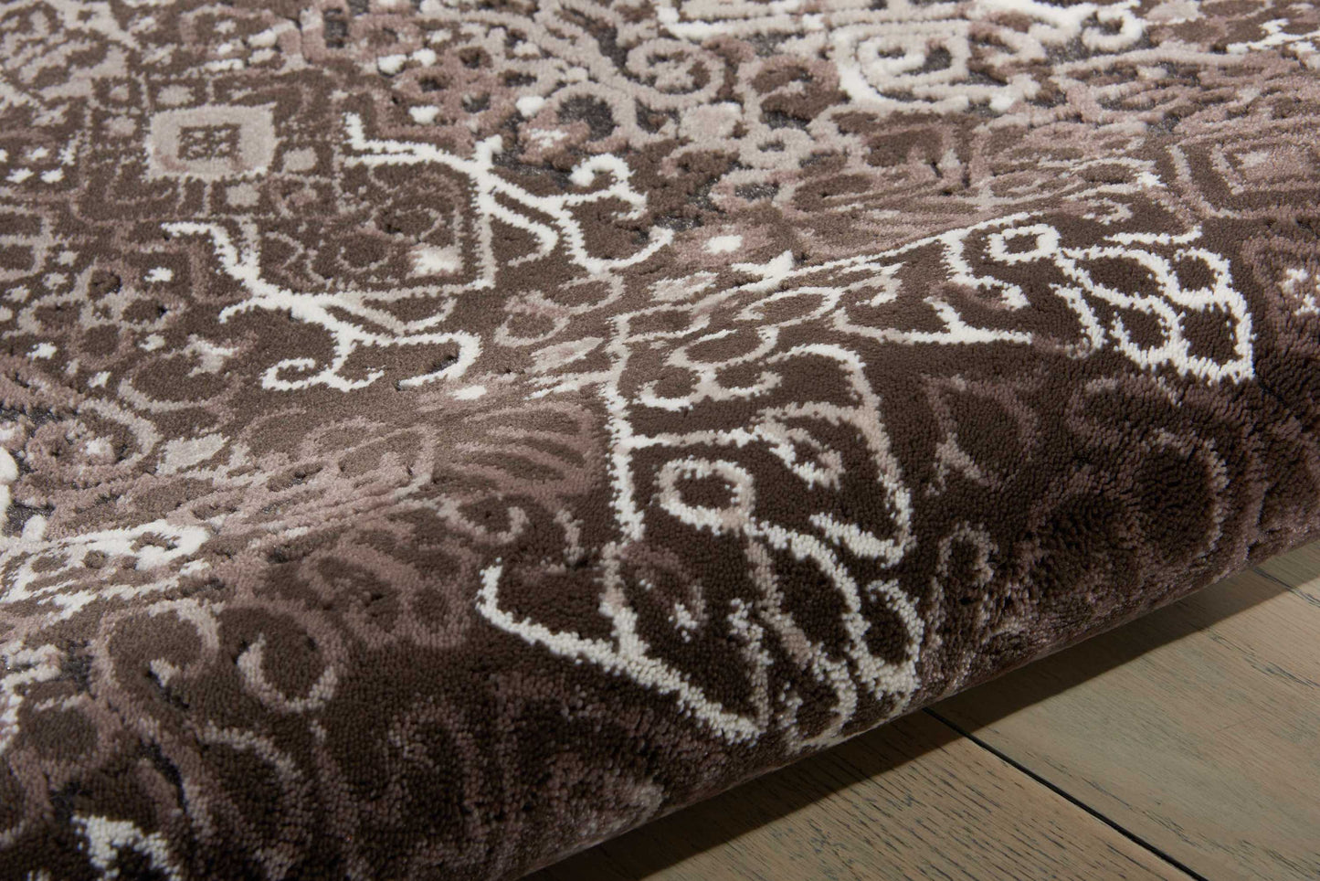 Nourison Karma 9'3" x 12'9" Mocha Vintage Indoor Rug